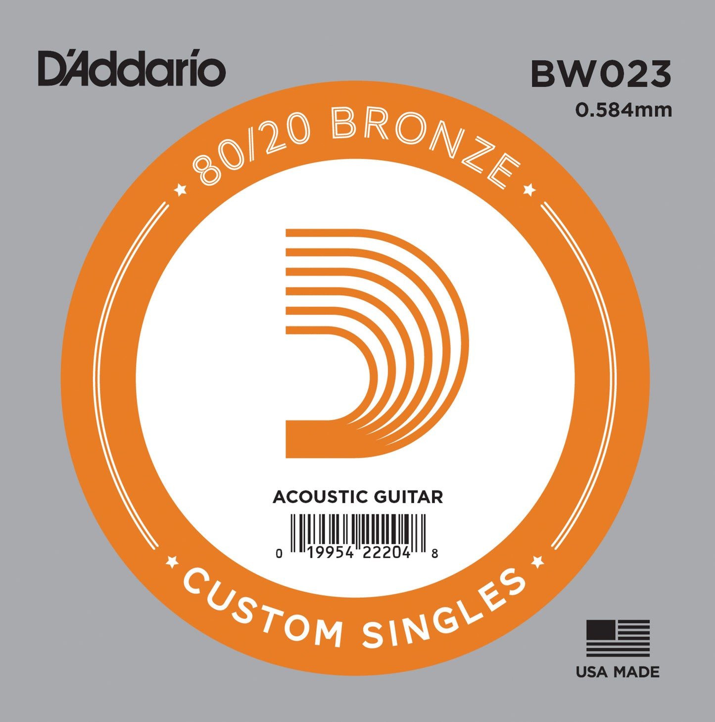 D'Addario 80/20 Bronze Akustik Gitar Tek Tel (23)