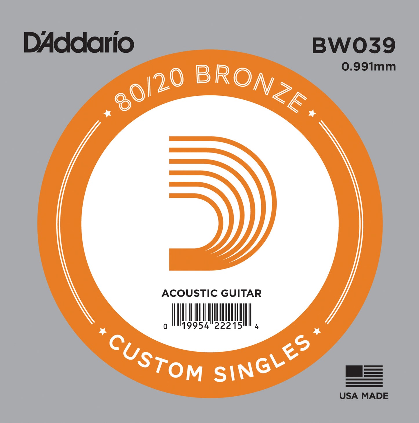 D'Addario 80/20 Bronze Akustik Gitar Tek Tel (39)