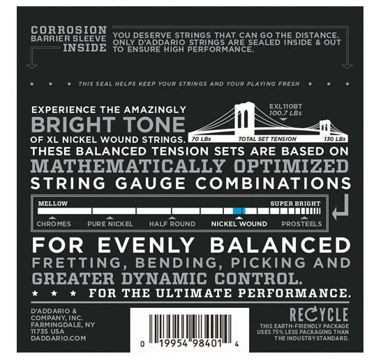 D'Addario EXL120BT XL Nickel Elektro Gitar Teli - Super Light (9-40)