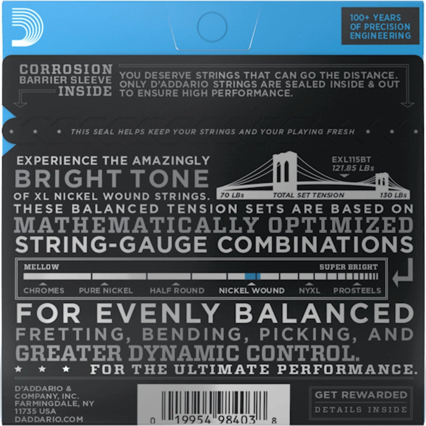 D'Addario EXL115BT XL Nickel Elektro Gitar Teli - Medium (11-50)