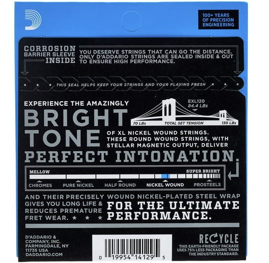 D'Addario EXL120 XL Nickel Elektro Gitar Teli - Super Light (9-42)