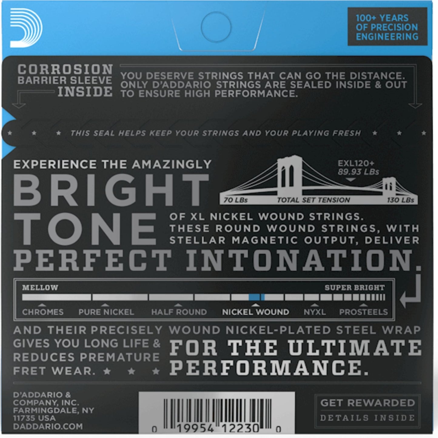 D'Addario EXL120+ XL Nickel Elektro Gitar Teli - Super Light Plus (9,5-44)