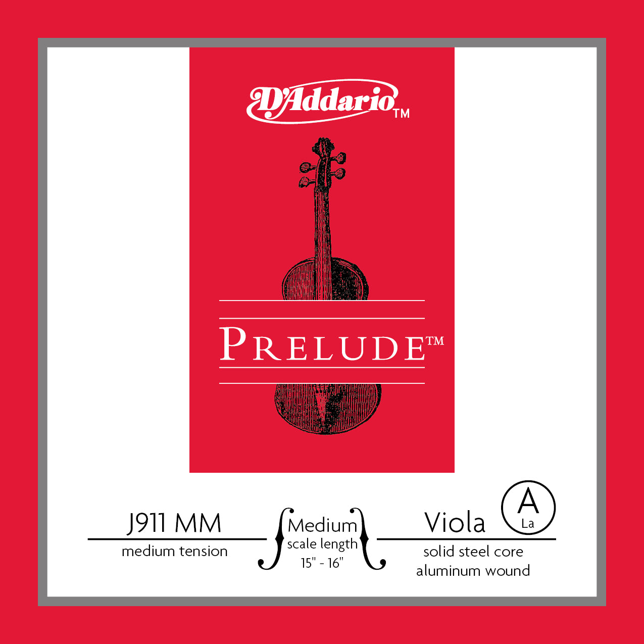 D'Addario J911MM Prelude Viyola Teli