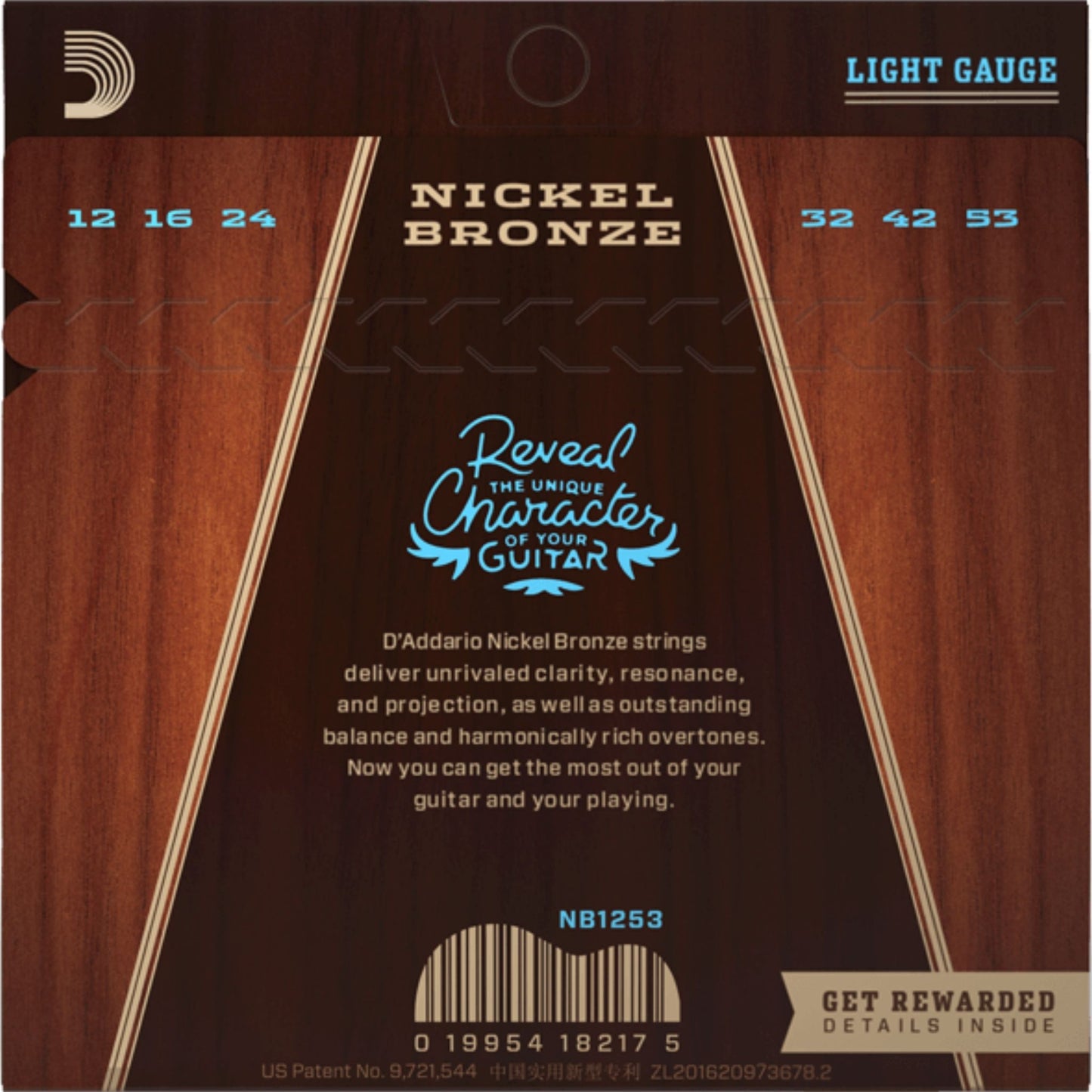 D'Addario NB1253 Nickel Bronze Akustik Gitar Teli - Light (12-53)