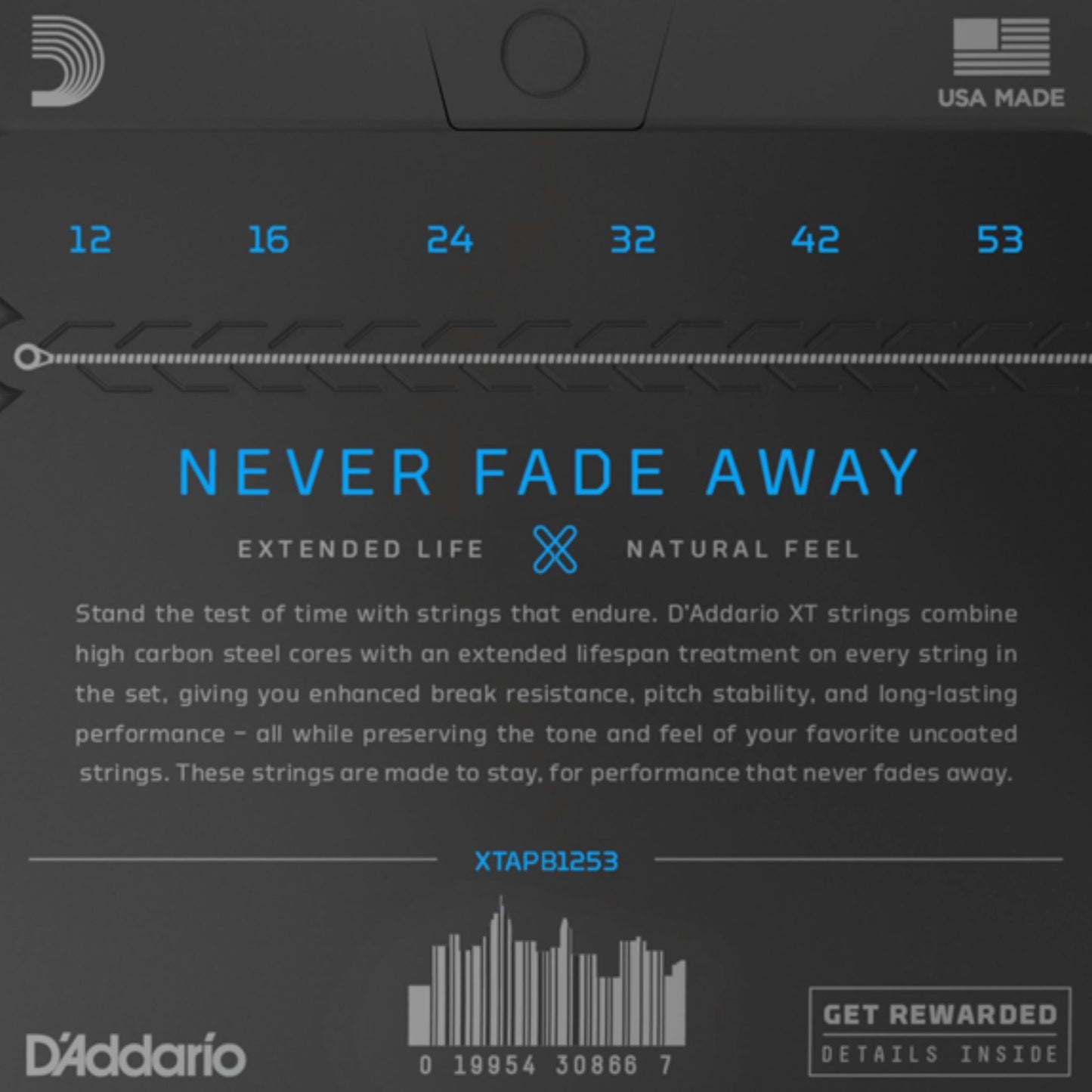 D'Addario XTAPB1253 XT Phosphor Bronze Akustik Gitar Teli - Light (12-53)