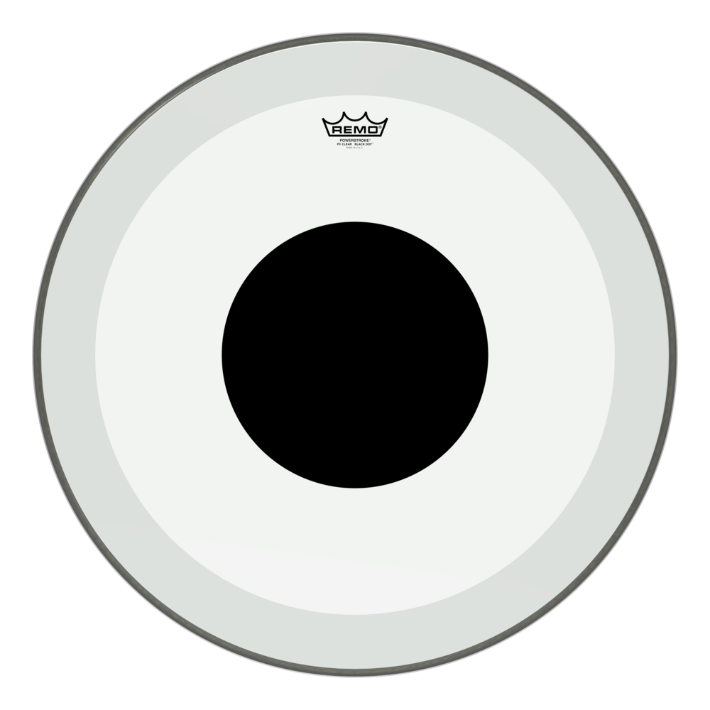Remo P3-1324-10- Powerstroke P3 Şeffaf Top Black Dot™ 24" Bas Davul Derisi