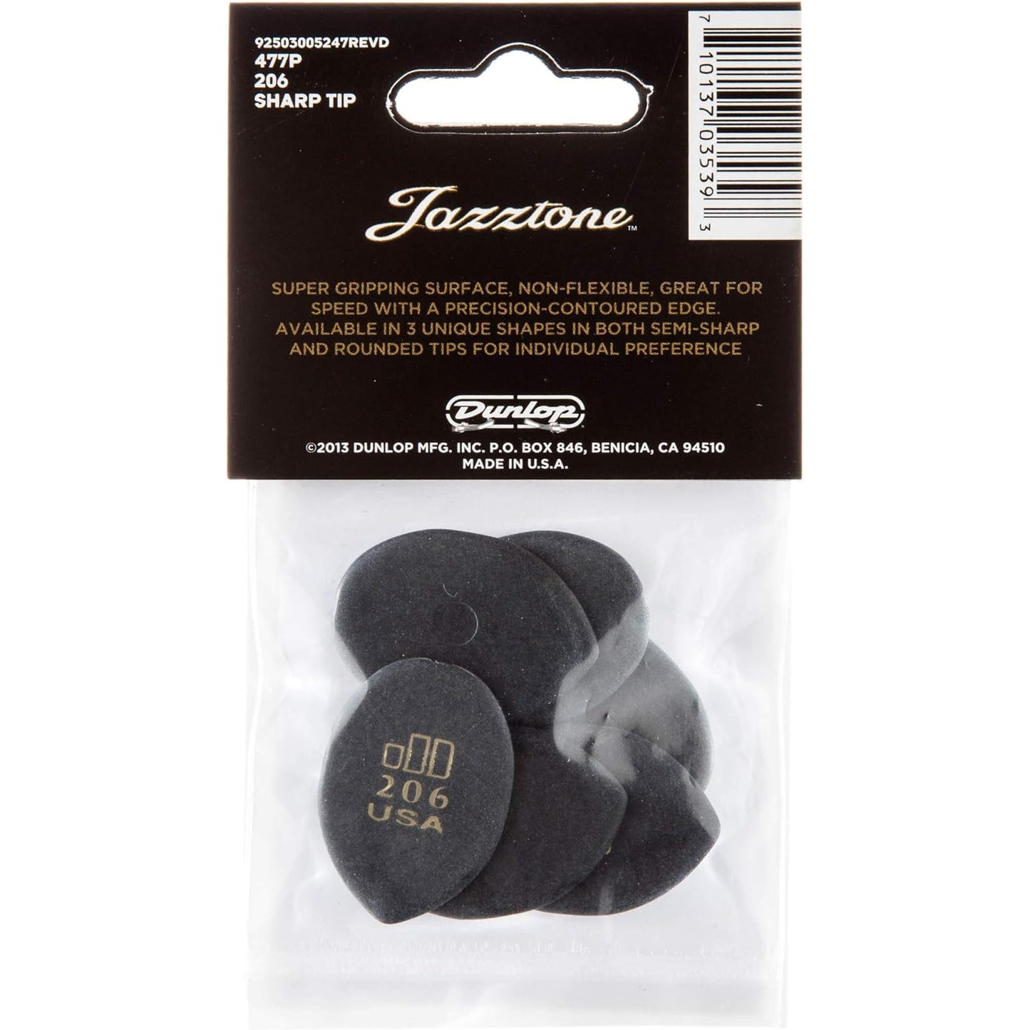 Jim Dunlop 206 JD Jazztones Round Tip Pena (6'lı Paket)