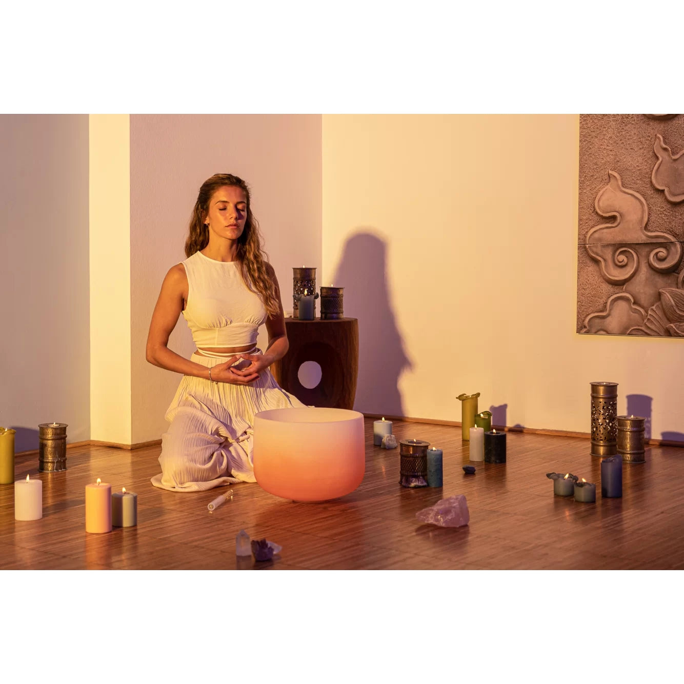 Meinl Sonic Energy CSBCSETCHA Crystal Singing Bowl 7 Parça Chakra Set (Color Frosted)