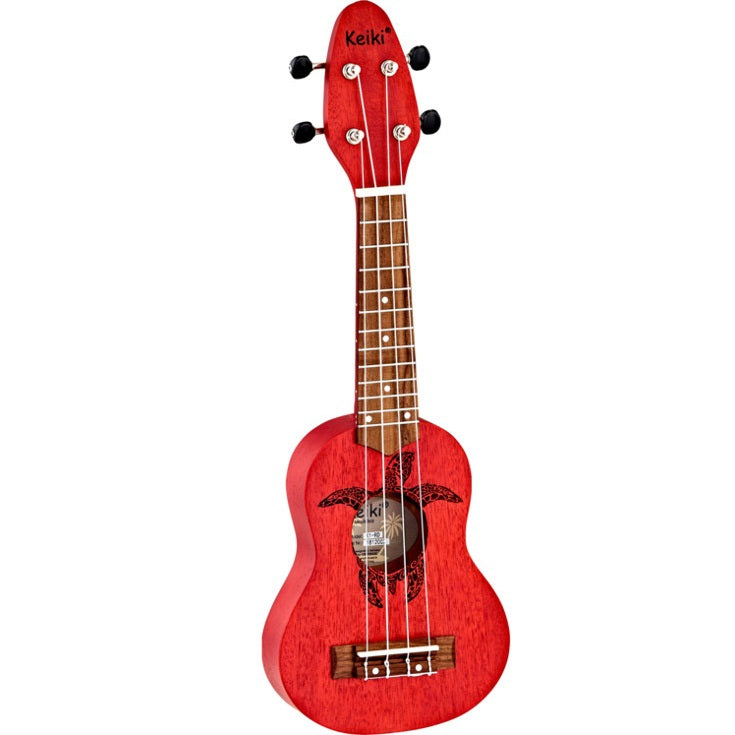 Ortega Keiki Turtle Sopranino Ukulele (Fire Red)