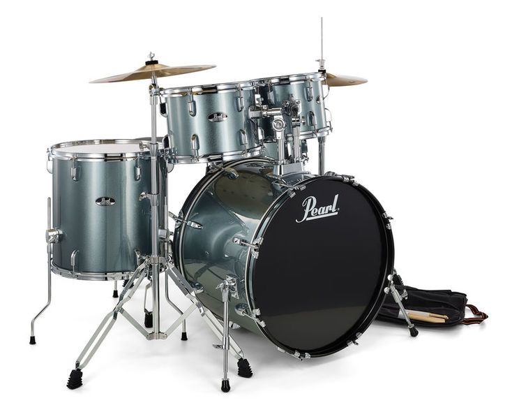 Pearl RS525SC/C706 - Roadshow Charcoal Metallic 5 Parça (22B/10T/12T/16F/14S) Aksamlı & Zilli Akustik Davul Seti