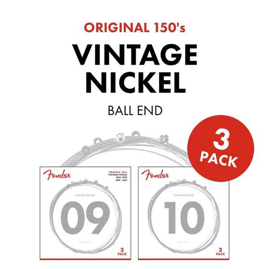 Fender 150L Original 150’s Pure Nickel 3’lü Paket Elektro Gitar Teli (9-42)
