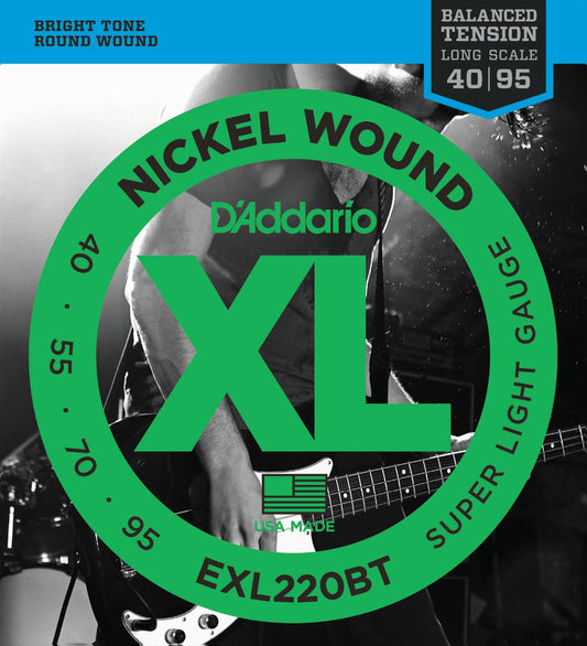 D'Addario EXL220BT XL Nickel 4 Telli Bas Gitar Teli - Super Light (40-95)