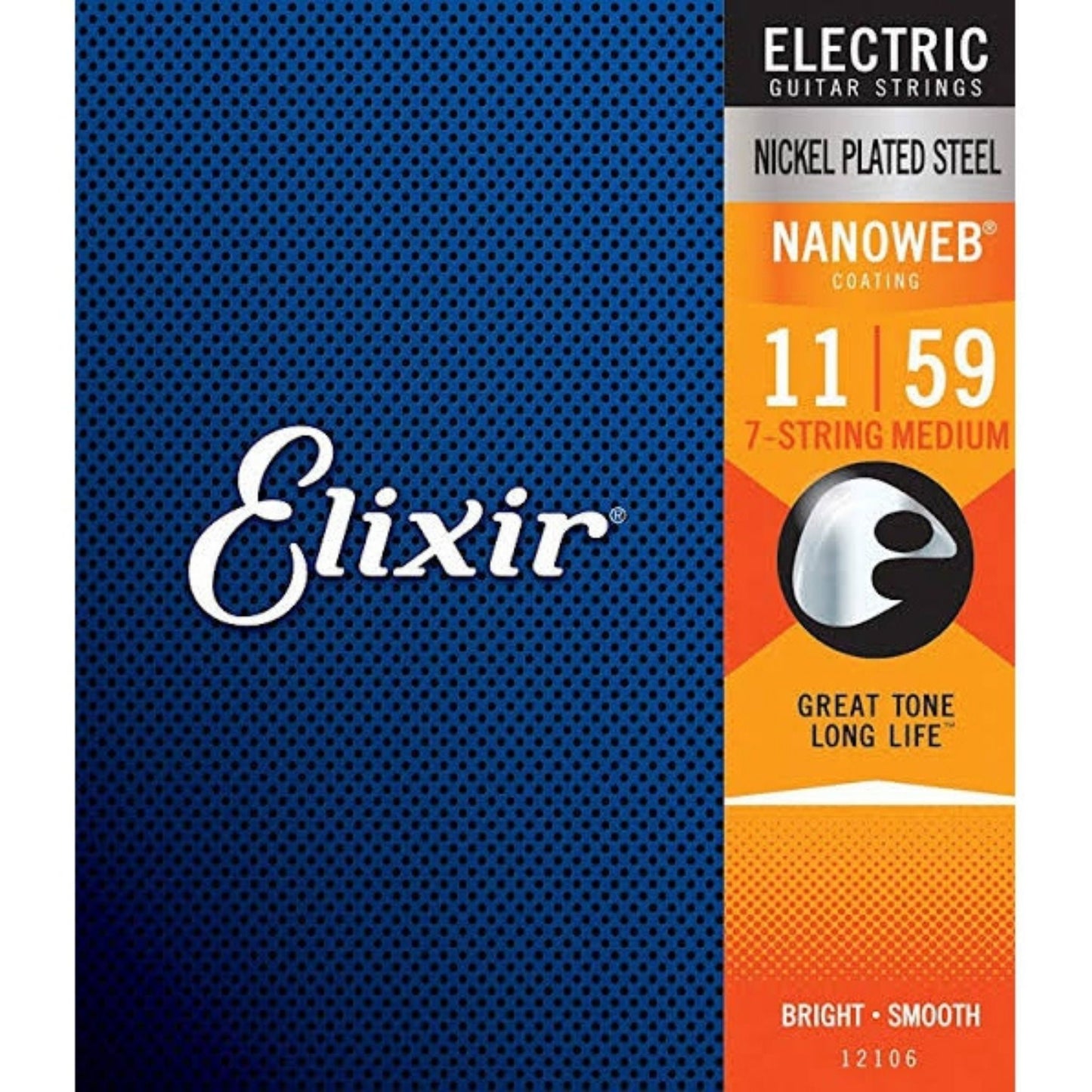 Elixir 12106 Nanoweb Medium 7 Telli Elektro Gitar Teli (11-59)