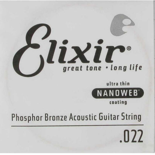 Elixir 14122 Nanoweb Phosphor Bronze Tek Akustik Gitar Teli (22)