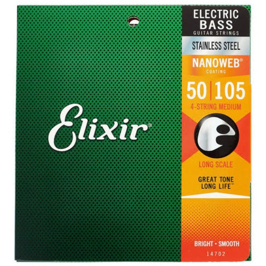 Elixir 14702 Nanoweb Stainless Steel Set Bas Gitar Teli (50-105)