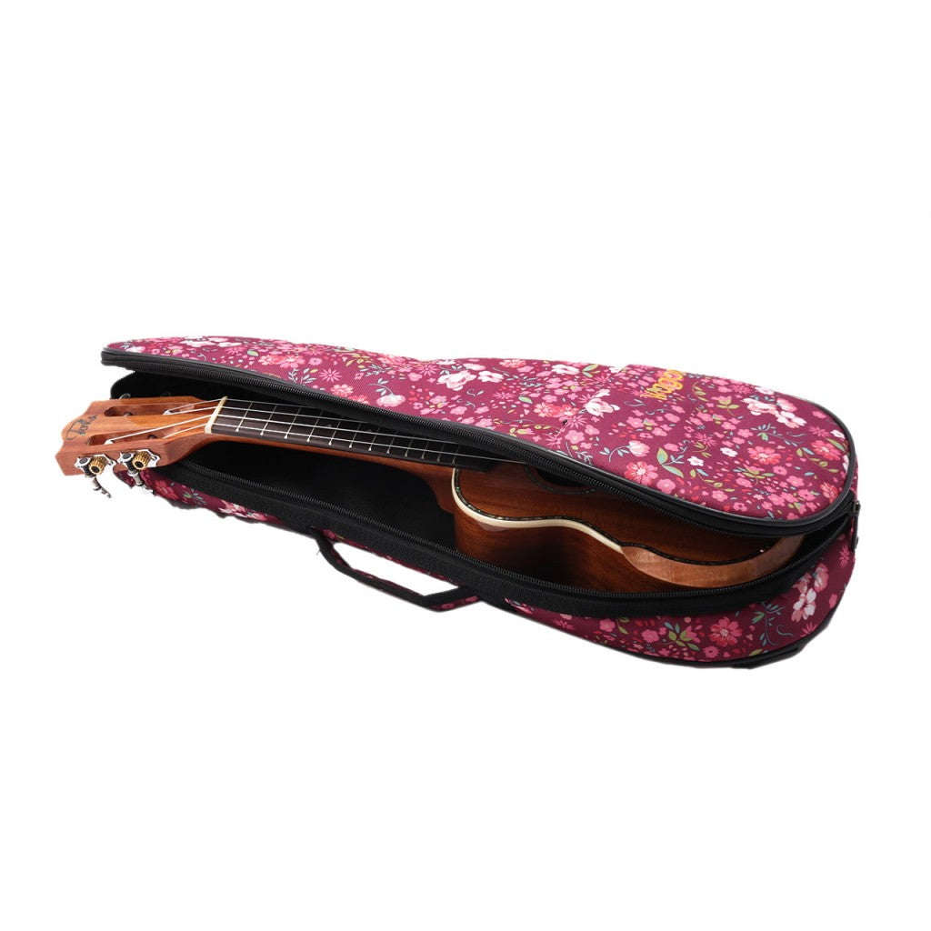 Wagon 03 Serisi Tenor Ukulele Çantası - Pembe Çiçek