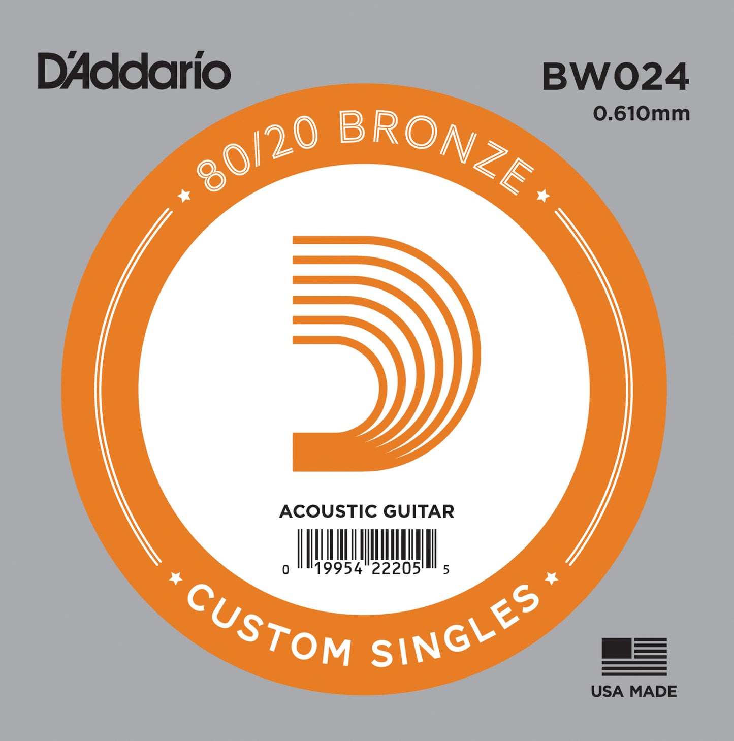 D'Addario 80/20 Bronze Akustik Gitar Tek Tel (24)