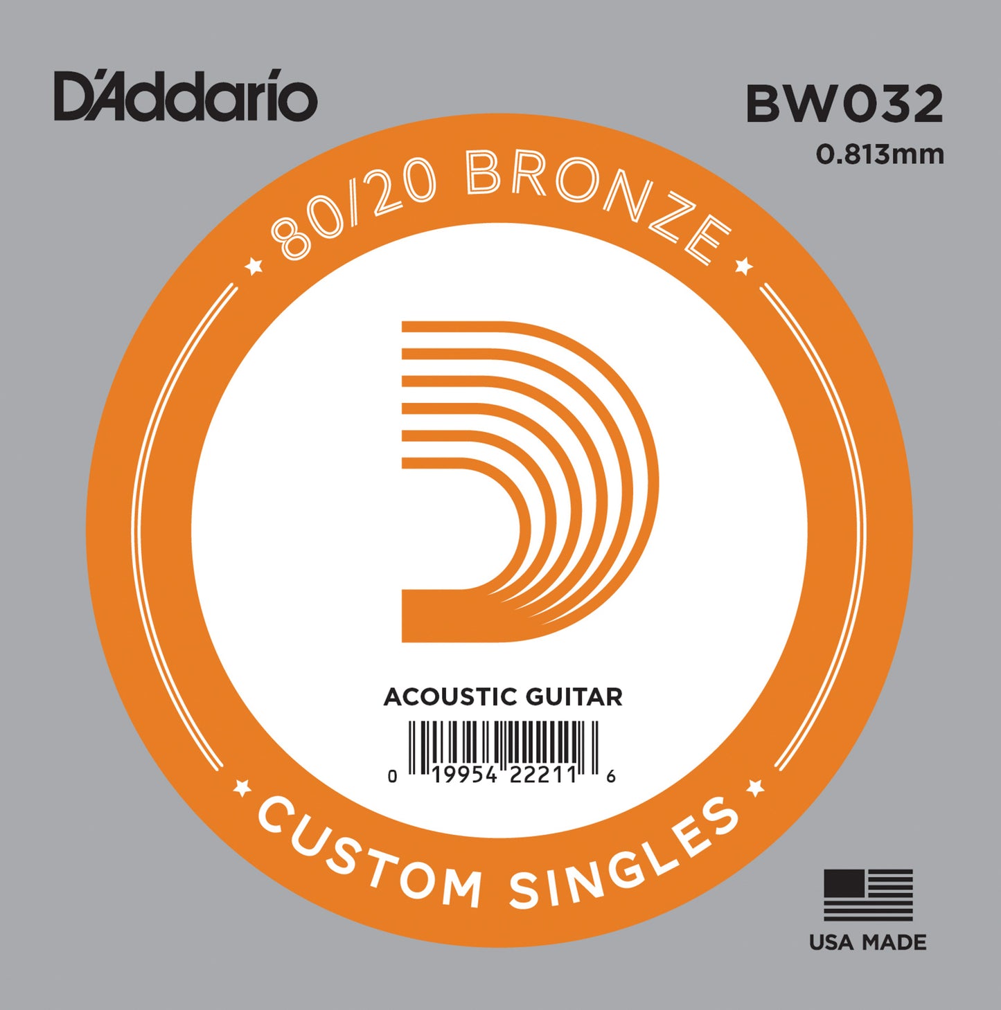 D'Addario 80/20 Bronze Akustik Gitar Tek Tel (32)