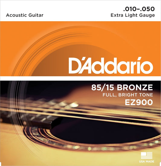 D'Addario EZ900 85/15 Bronze Akustik Gitar Teli - Extra Light (10-50)