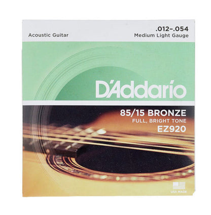 D'Addario EZ920 85/15 Bronze Akustik Gitar Teli - Medium/Light (12-54)