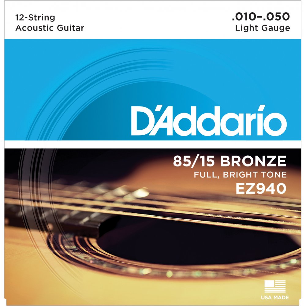 D'Addario EZ940 85/15 Bronze 12 Telli Akustik Gitar Teli - Light (10-50)