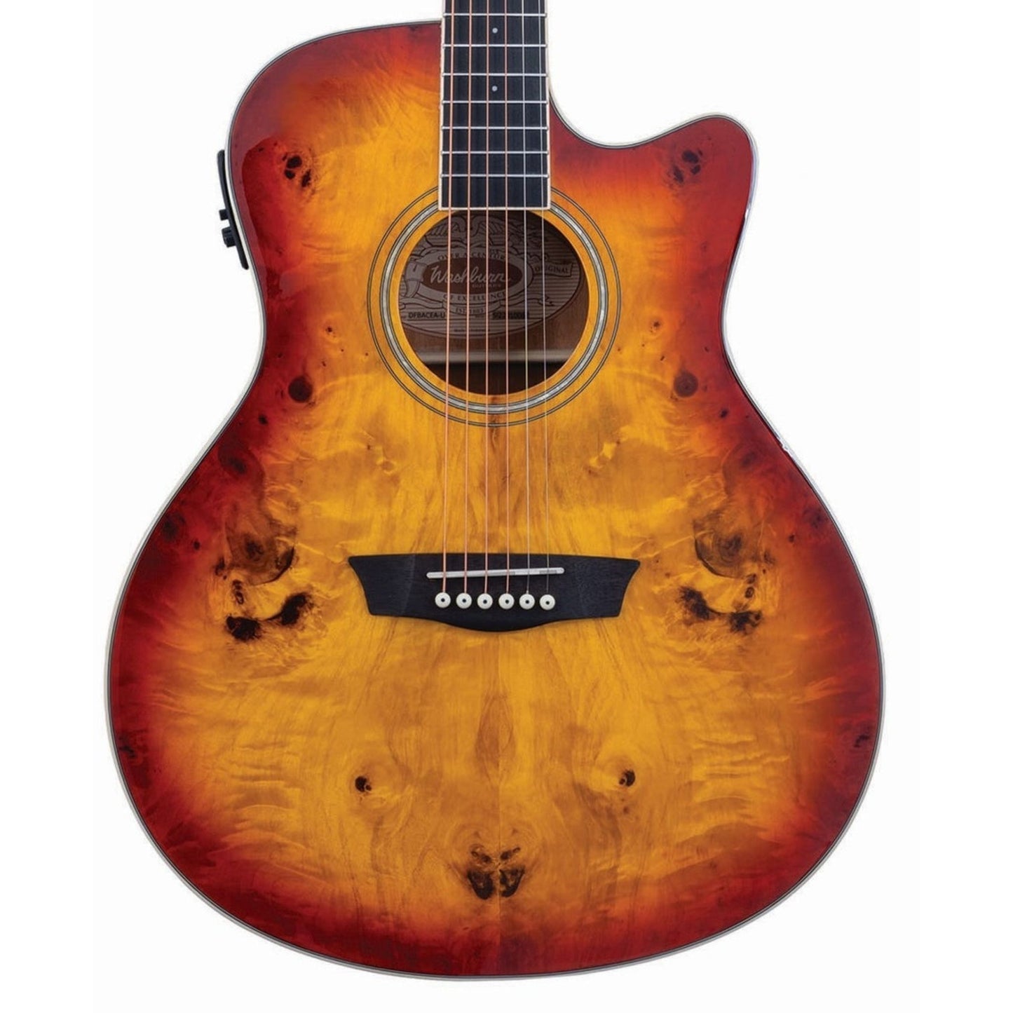 Washburn Deep Forest Burl Ace Amber Fade Elektro Akustik Gitar