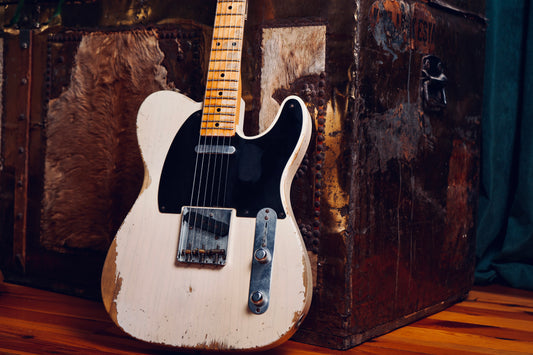 Fender Custom Shop 1952 Telecaster Relic Elektro Gitar - White Blonde (2.El)