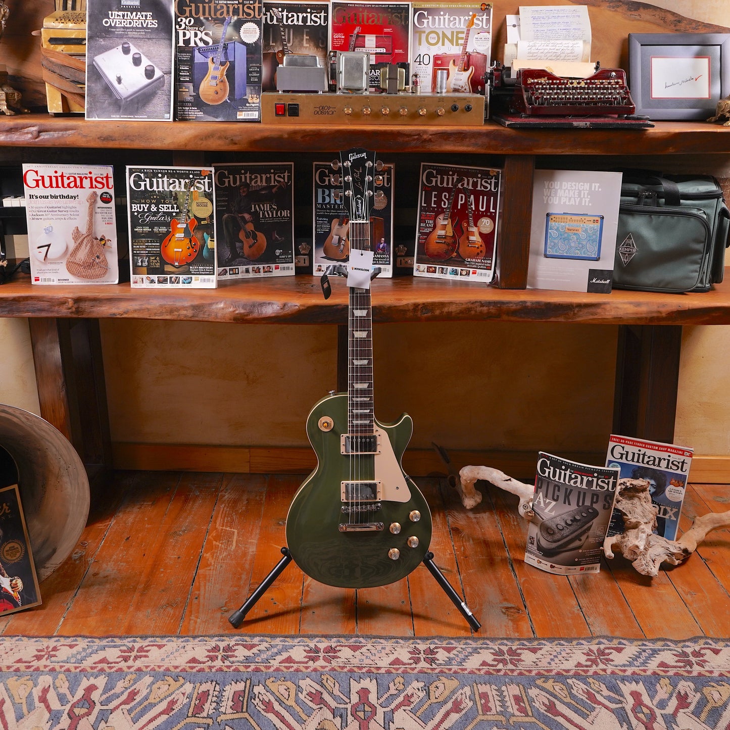 Gibson Les Paul Standard '60s Plain Top Exclusive Elektro Gitar - Olive Drab Gloss (2.El)