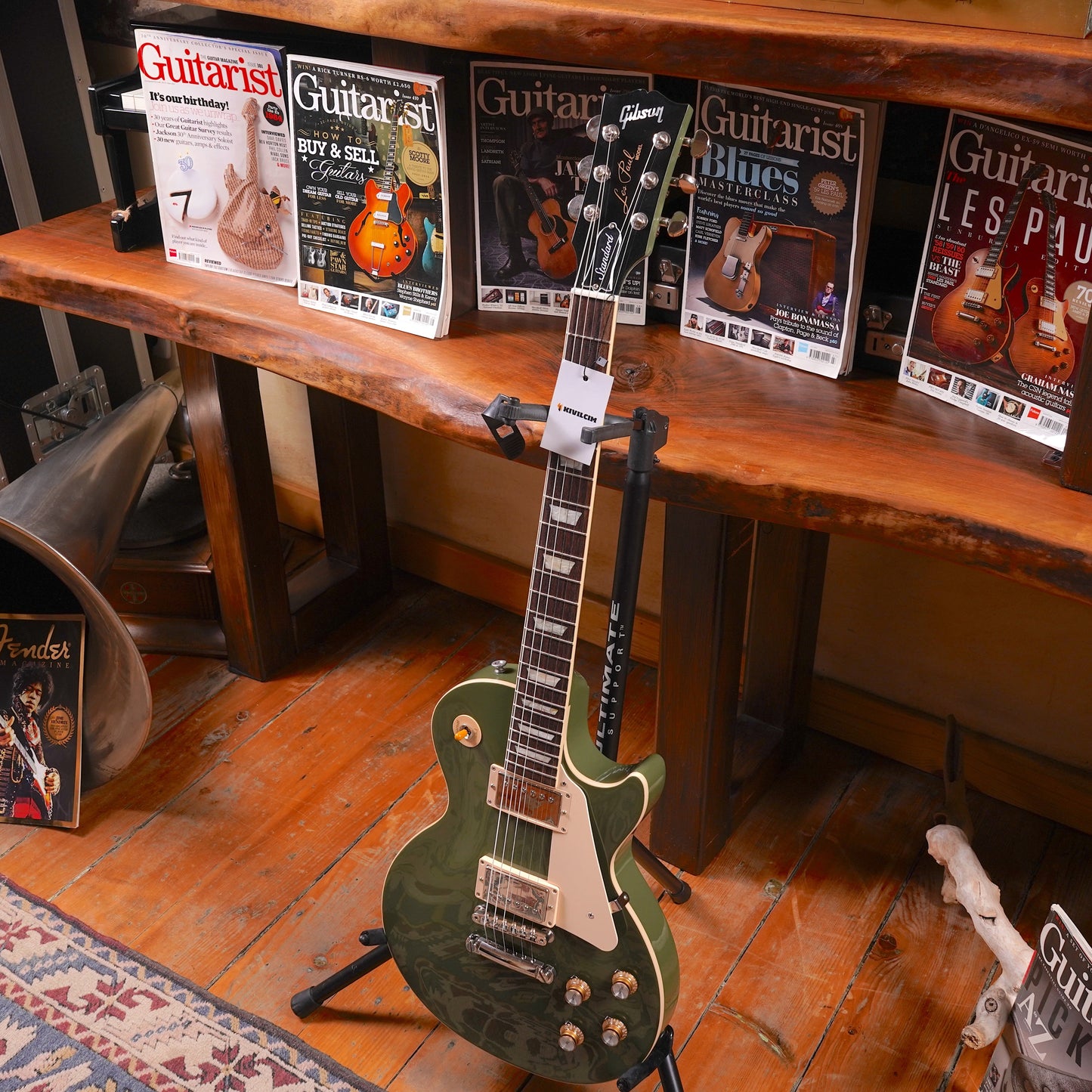 Gibson Les Paul Standard '60s Plain Top Exclusive Elektro Gitar - Olive Drab Gloss (2.El)