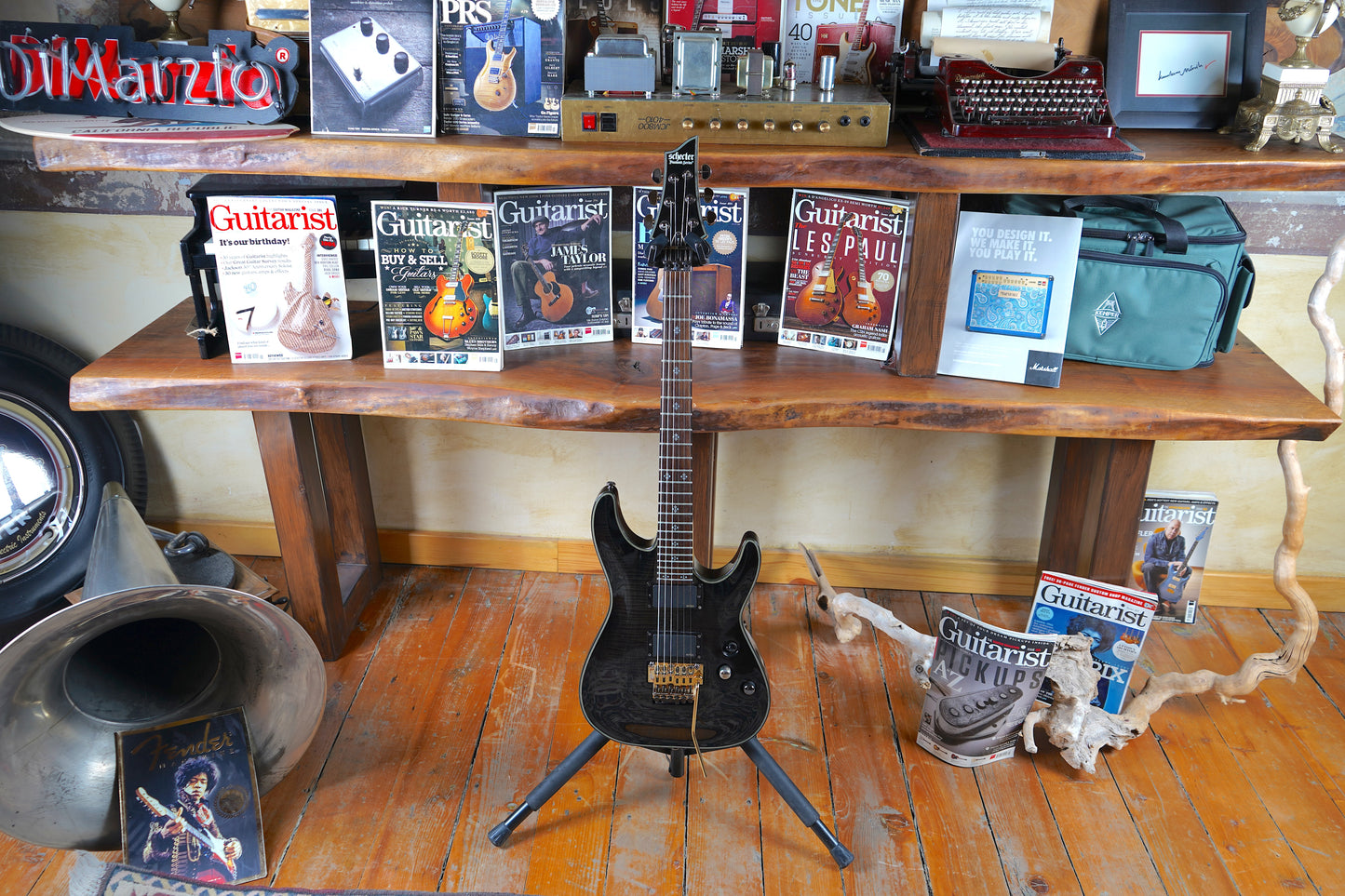 Schecter Damien Elite 6 FR Elektro Gitar - Trans Black Burst (2.El)