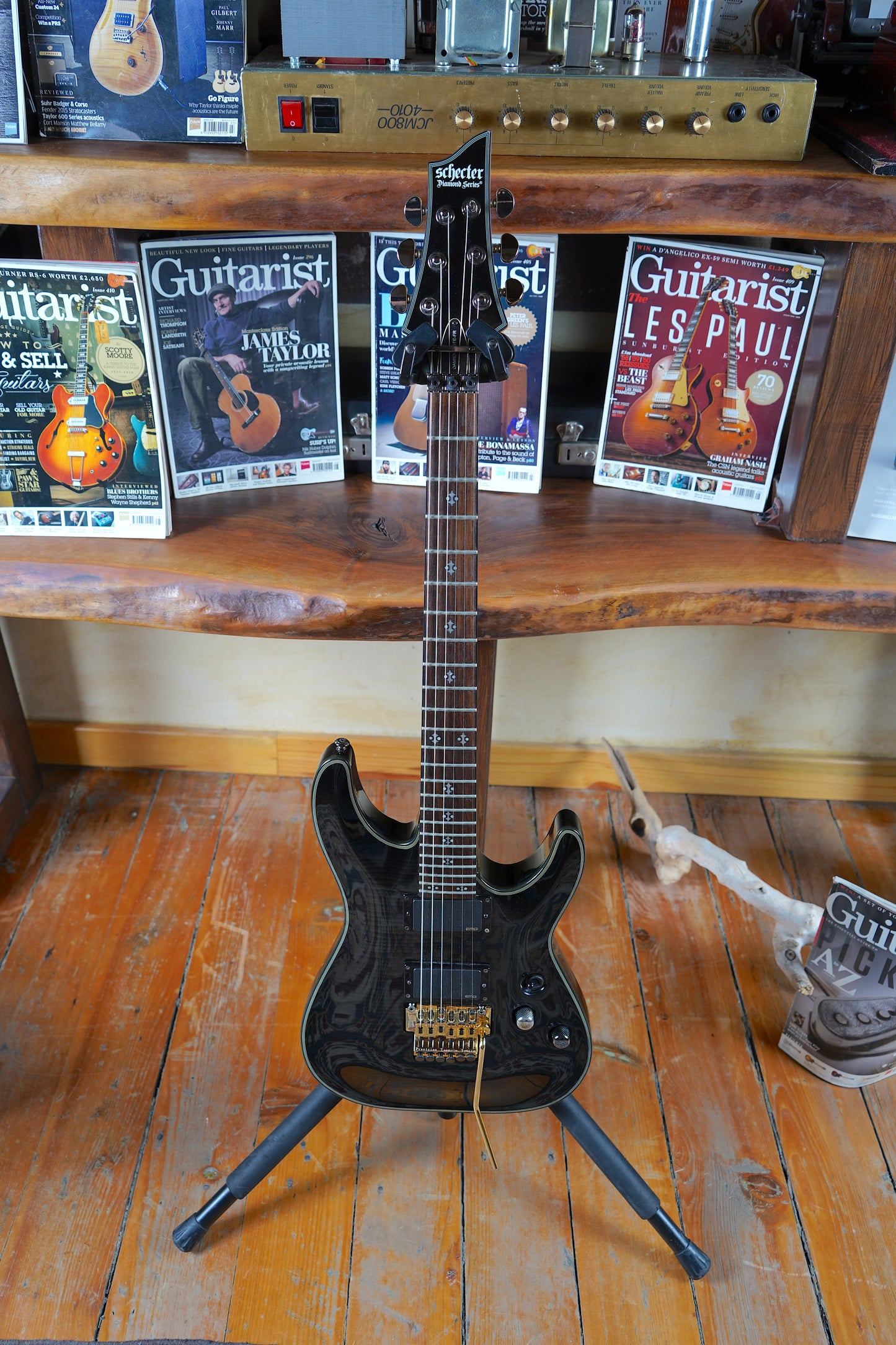 Schecter Damien Elite 6 FR Elektro Gitar - Trans Black Burst (2.El)