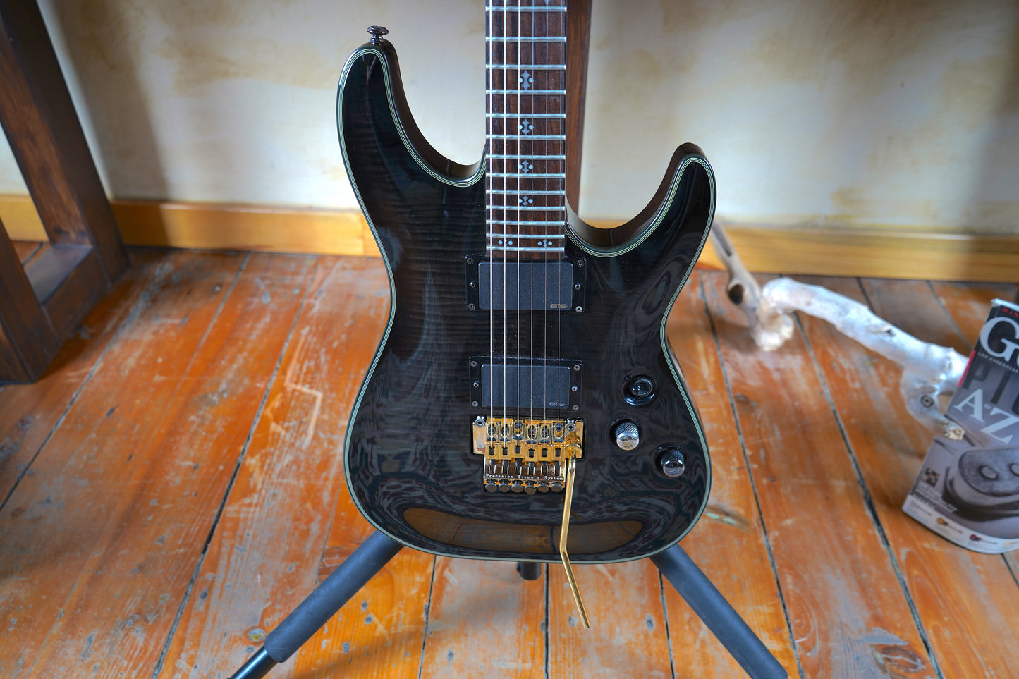 Schecter Damien Elite 6 FR Elektro Gitar - Trans Black Burst (2.El)