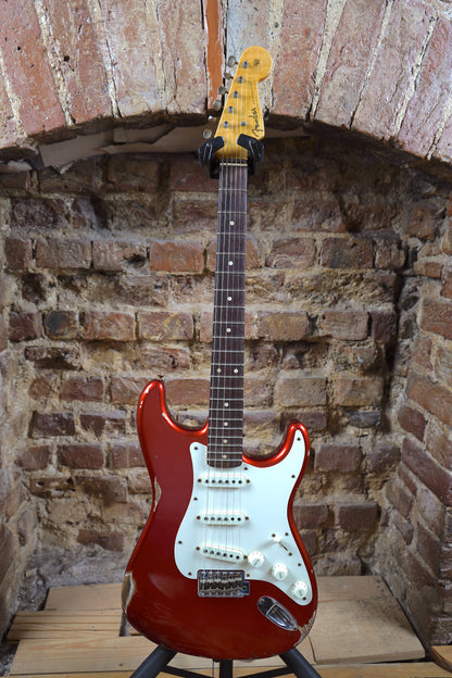 Fender W21 Ltd 59 Stratocaster Relic Elektro Gitar - Faded Candy Apple Red (2.El)
