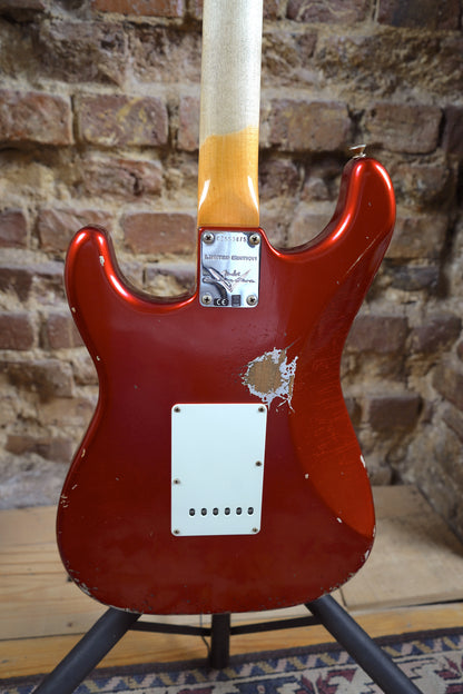 Fender W21 Ltd 59 Stratocaster Relic Elektro Gitar - Faded Candy Apple Red (2.El)
