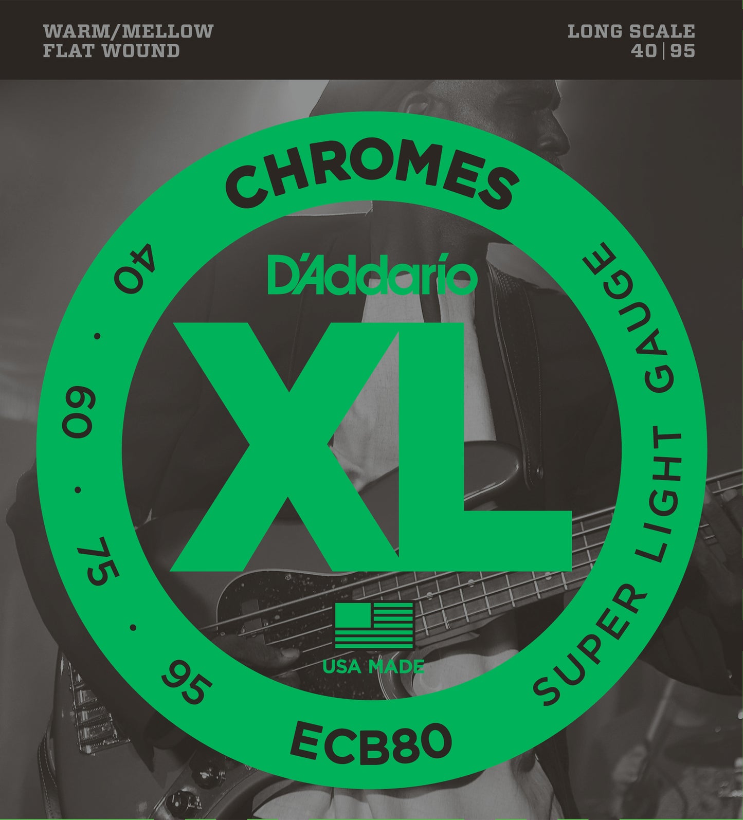 D'Addario ECB80 XL Chromes 4 Telli Bas Gitar Teli - Super Light (40-95)