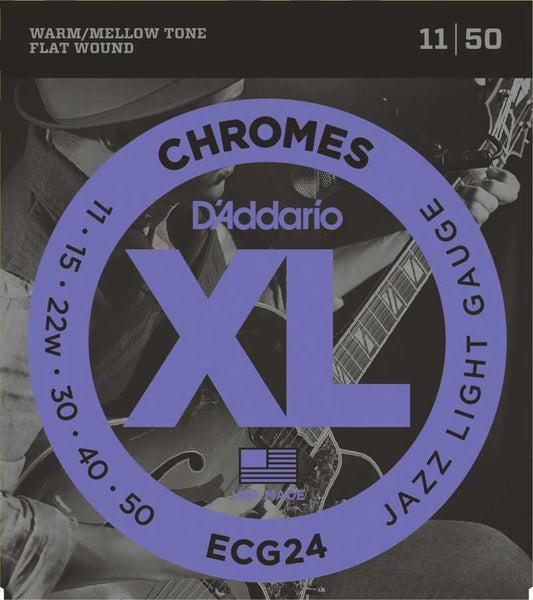 D'Addario ECG24 XL Chromes Elektro Gitar Teli - Jazz Light (11-50)