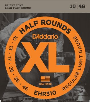 D'Addario EHR310 XL Half Rounds Elektro Gitar Teli - Regular Light (10-46)