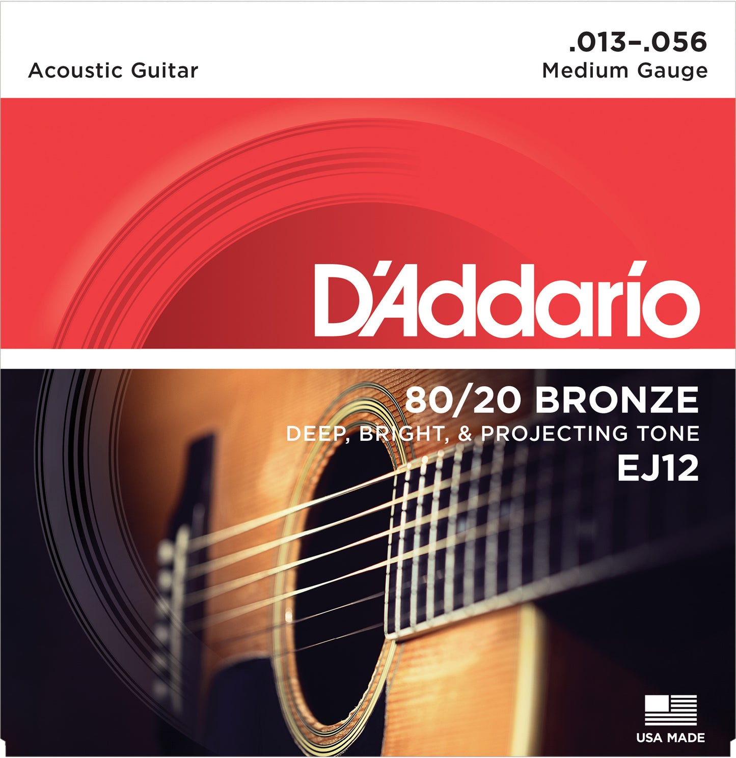 D'Addario EJ12 80/20 Bronze Akustik Gitar Teli - Medium (13-56)