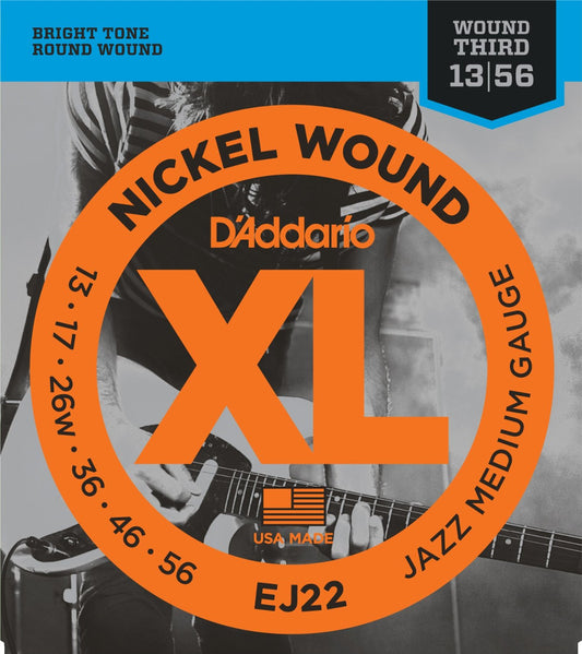 D'Addario EJ22 XL Nickel Elektro Gitar Teli - Jazz Medium (13-56)