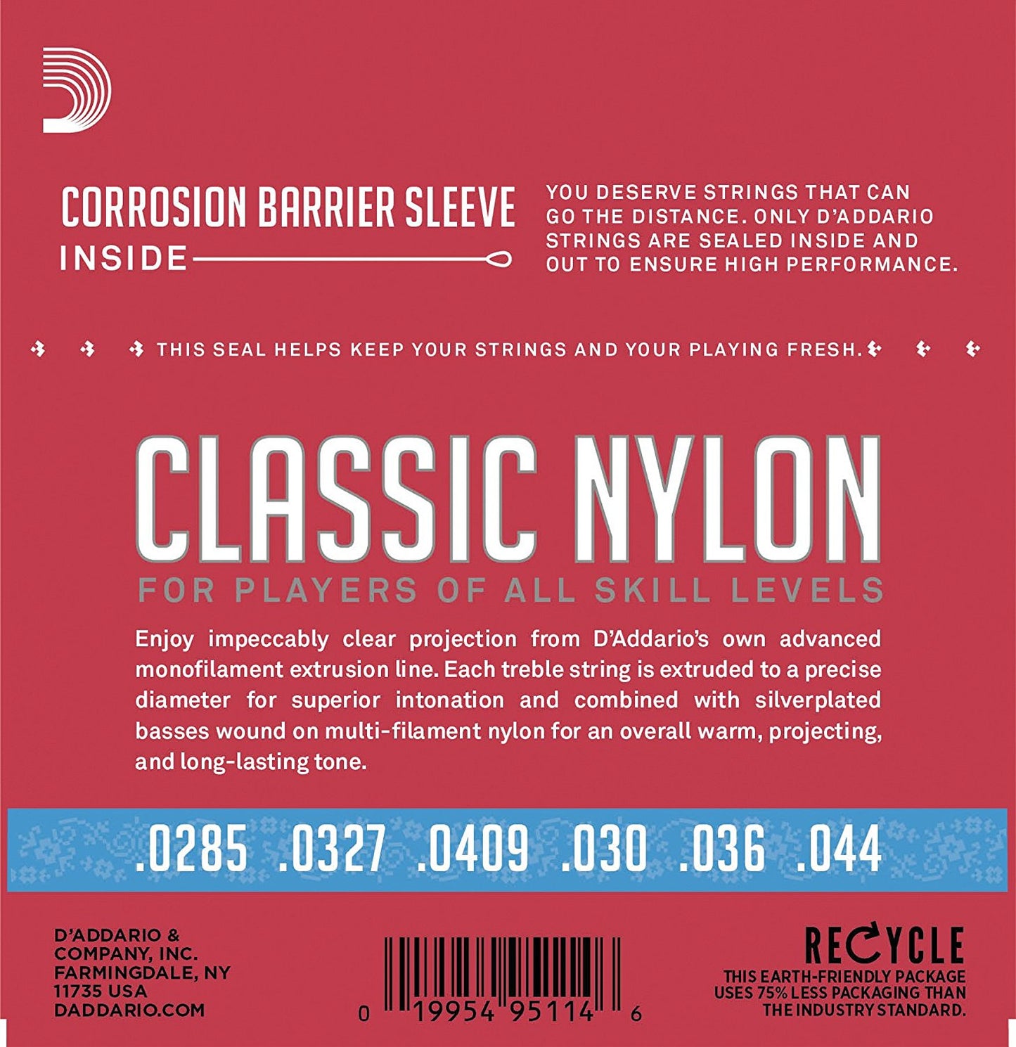 D'Addario EJ27H Classic Nylon Hard Tension Klasik Gitar Teli