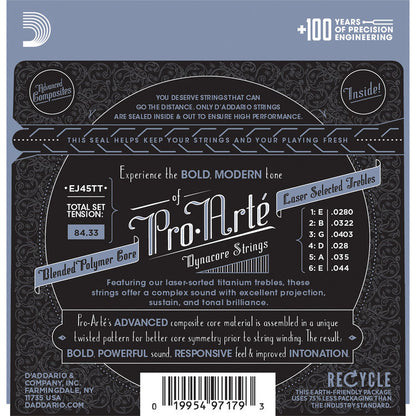 D'Addario EJ45TT Pro-Arte Dynacore Normal Tension Klasik Gitar Teli