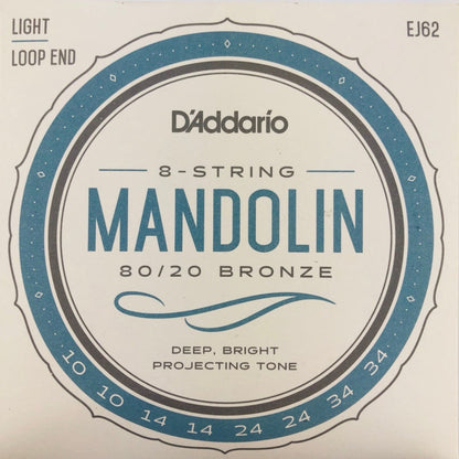 D'Addario EJ62 80/20 Bronze Mandolin Teli