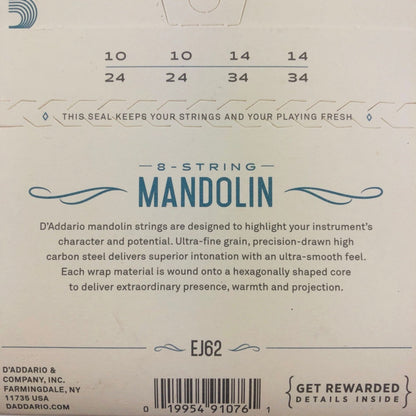 D'Addario EJ62 80/20 Bronze Mandolin Teli