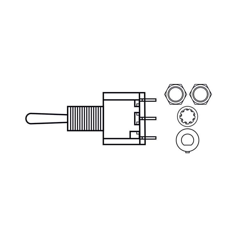 DiMarzio EP1107 DPDT Mini Toggle Switch