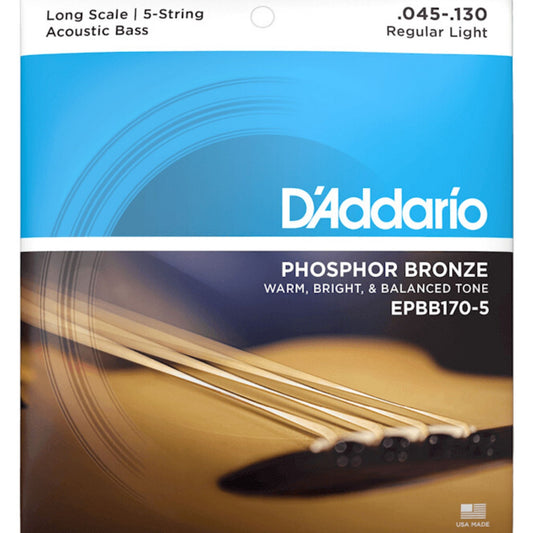 D'Addario Phosphor Bronze 5 Telli Akustik Bas Gitar Teli (45-130)