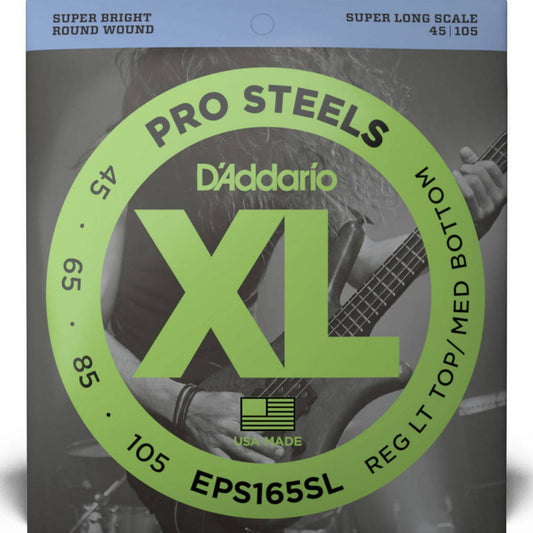 D'Addario EPS165SL XL ProSteels 4 Telli Bas Gitar Teli - Regular Light/Medium (45-105)