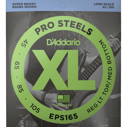 D'Addario EPS165 XL ProSteels 4 Telli Bas Gitar Teli - Regular Light/Medium (45-105)