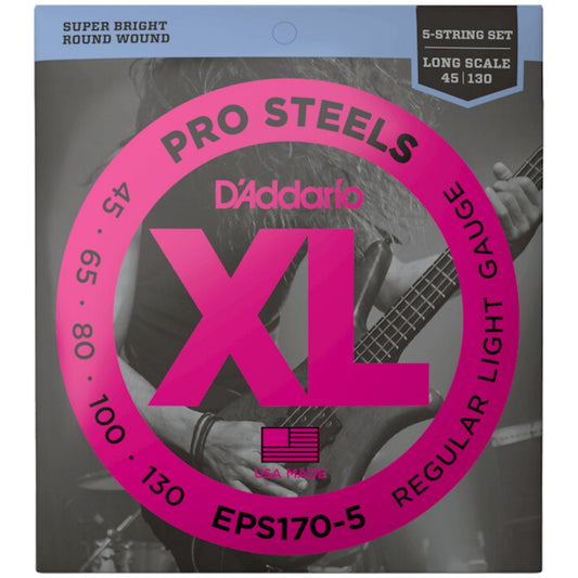 D'Addario EPS170-5 XL ProSteels 5 Telli Bas Gitar Teli - Regular Light (45-130)