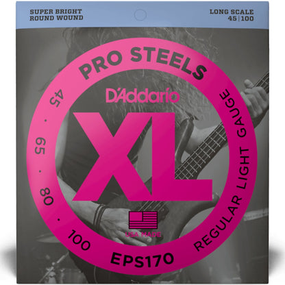 D'Addario EPS170 XL ProSteels 4 Telli Bas Gitar Teli - Regular Light (45-100)