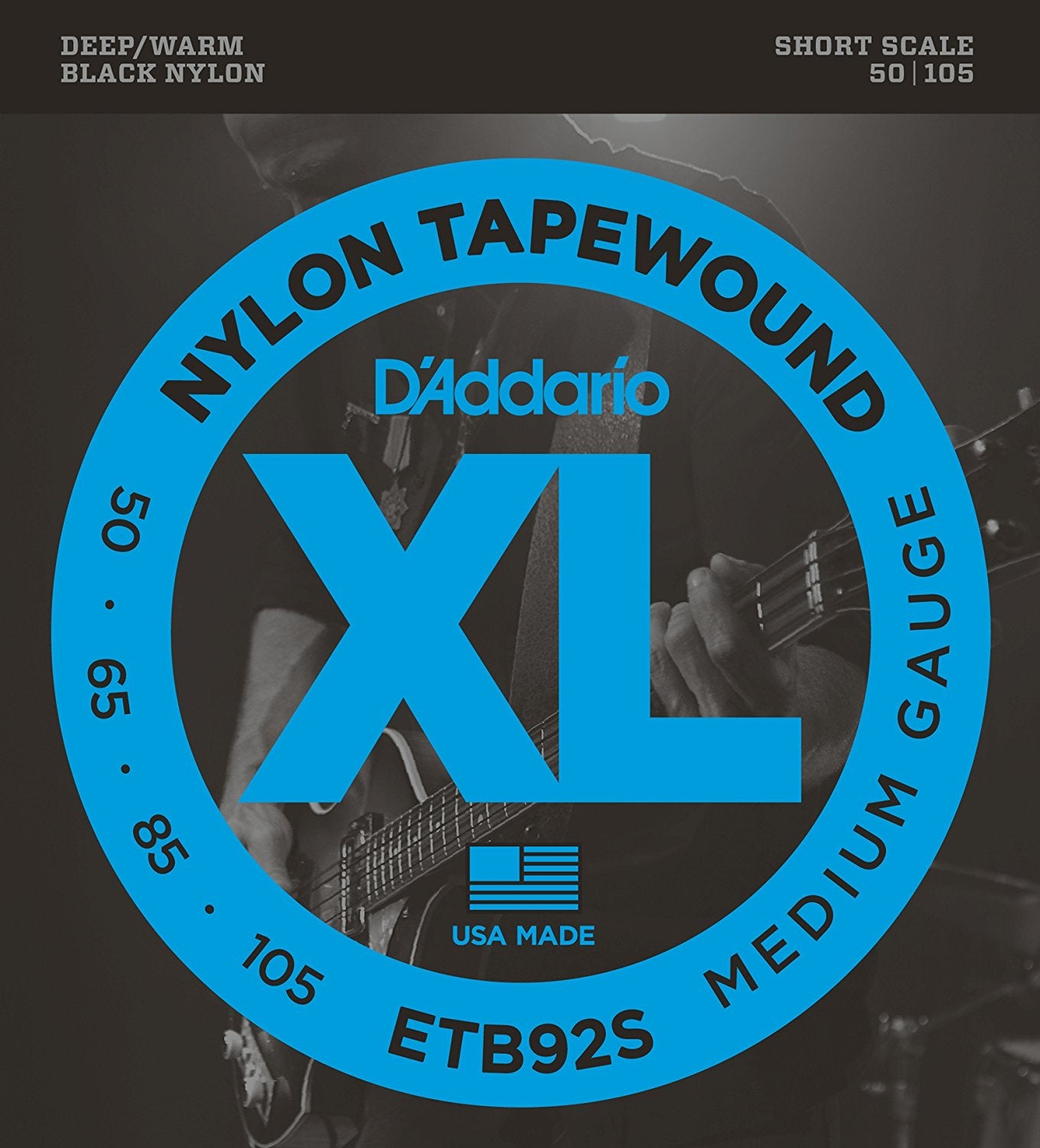 D'Addario ETB92S XL Nylon Tapewound 4 Telli Bas Gitar Teli - Medium (50-105)